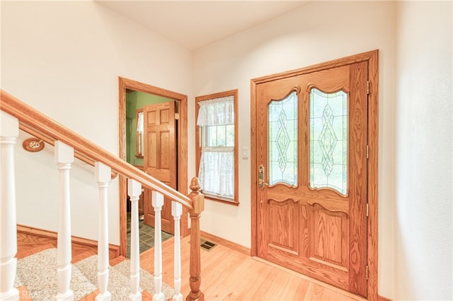 entrance foyer featuring light hardwood / wood-style flooring