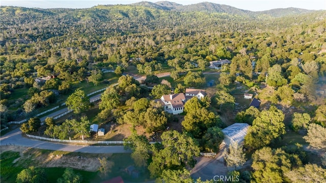 drone / aerial view with a mountain view