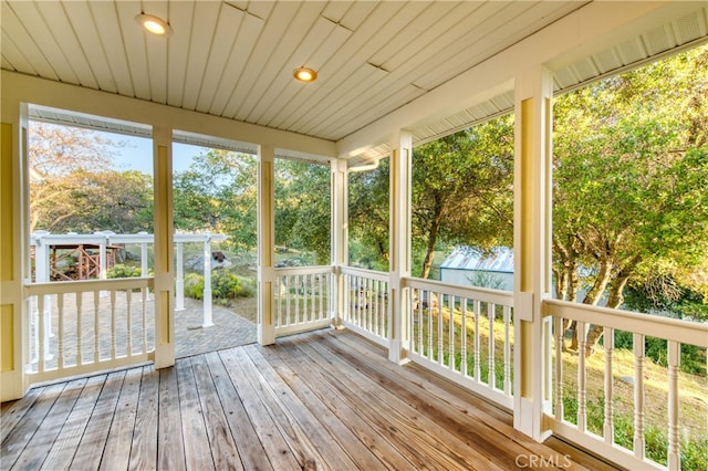 view of unfurnished sunroom