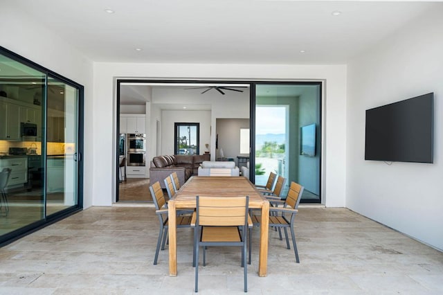 view of tiled dining room