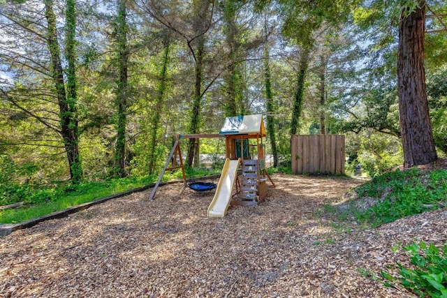 view of jungle gym