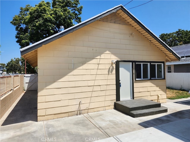 view of front of home with a patio