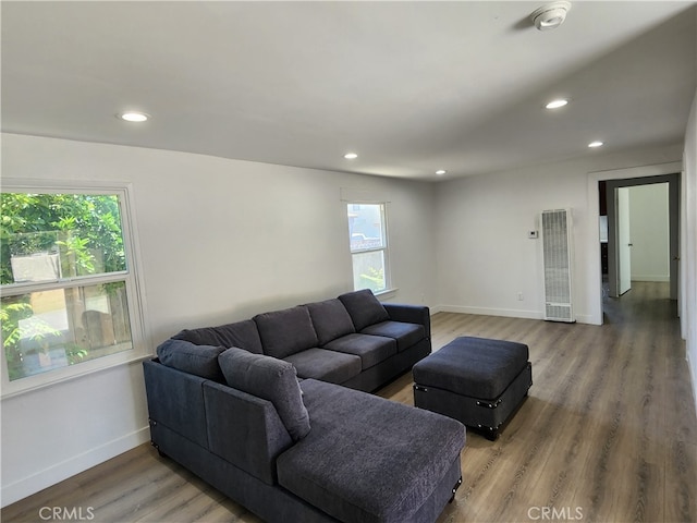 living room featuring hardwood / wood-style flooring