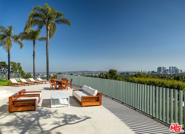 view of patio featuring an outdoor hangout area