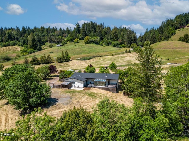 aerial view with a rural view