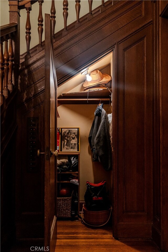 interior space featuring dark hardwood / wood-style floors