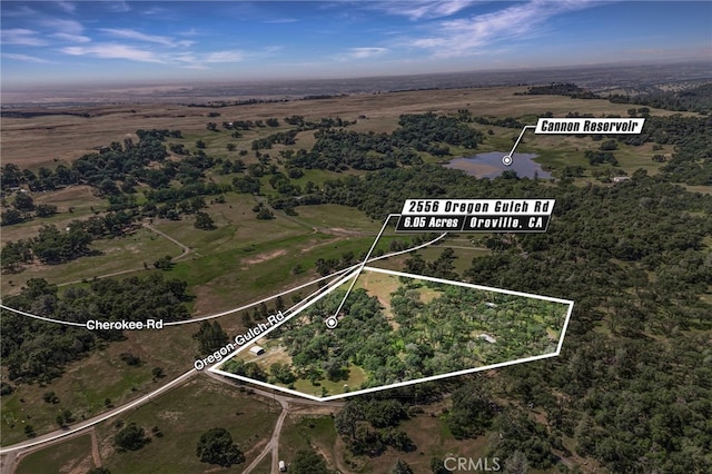 drone / aerial view featuring a rural view