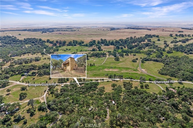 drone / aerial view featuring a rural view