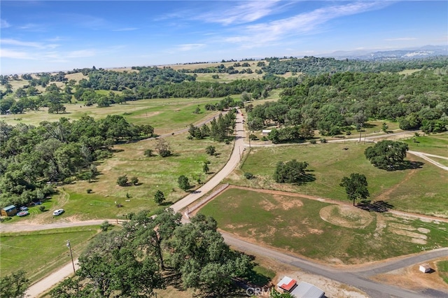 aerial view with a rural view