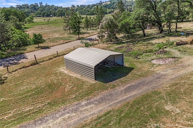 drone / aerial view with a rural view