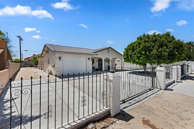 view of front of house with a garage