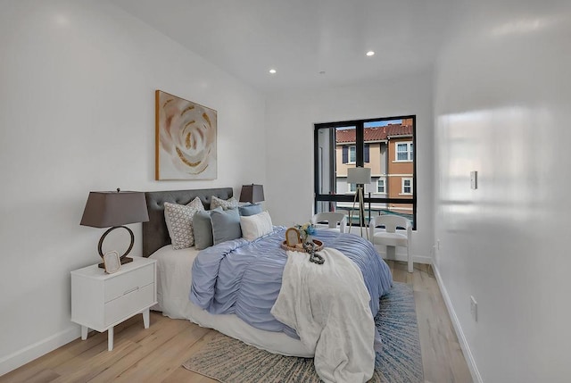 bedroom featuring light hardwood / wood-style flooring