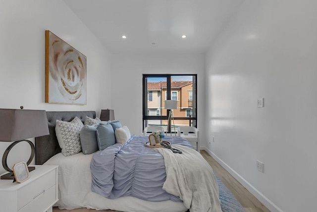 bedroom featuring light hardwood / wood-style flooring