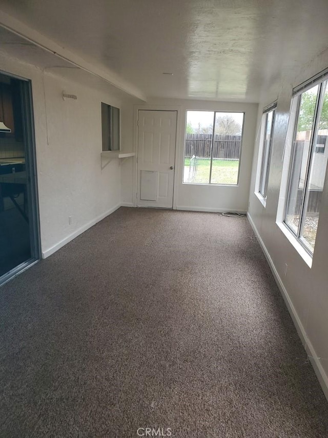 view of unfurnished sunroom