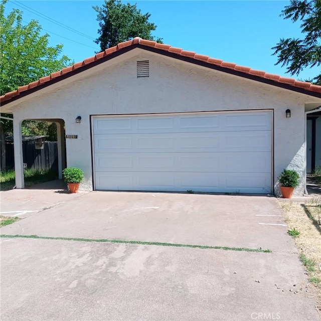 view of garage