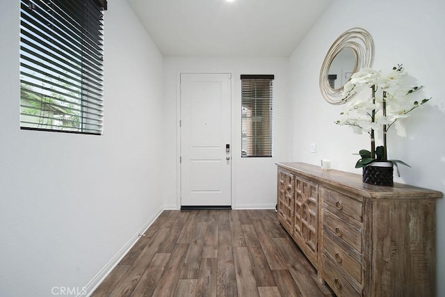 interior space featuring dark hardwood / wood-style floors