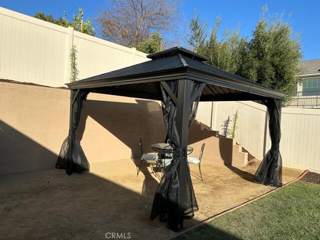 exterior space with a gazebo