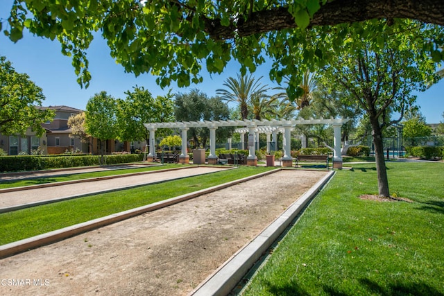 view of nearby features with a pergola