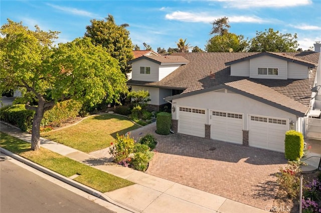 view of front property with a garage