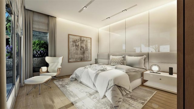 bedroom featuring hardwood / wood-style flooring