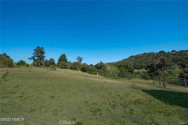 view of yard featuring a rural view