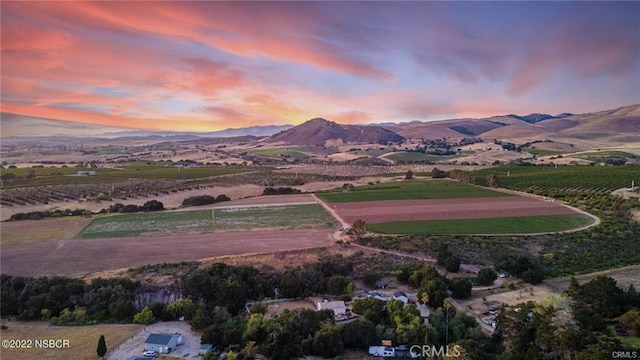 1680 Los Berros Rd, Arroyo Grande, CA 93420 - aerial view of property and surrounding area with rural landscape, large plots for crops, and a mountain backdrop