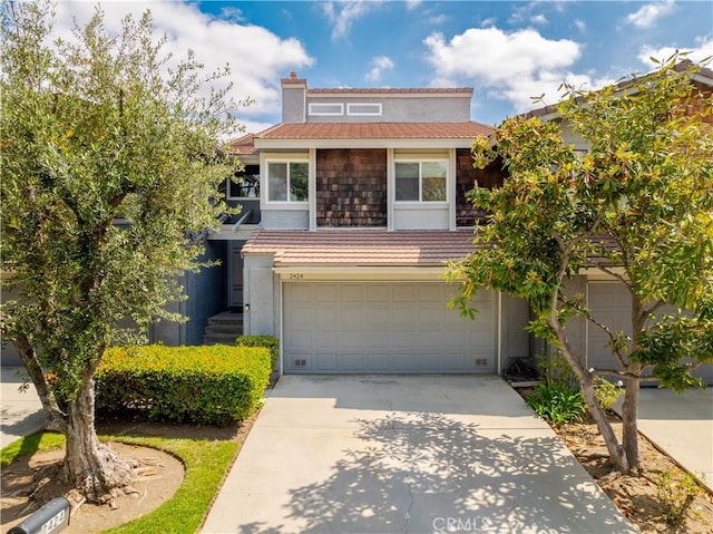 view of front of house with a garage