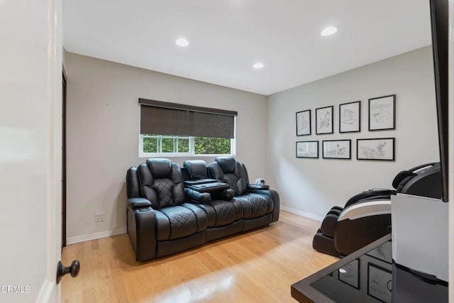 office space featuring light hardwood / wood-style floors