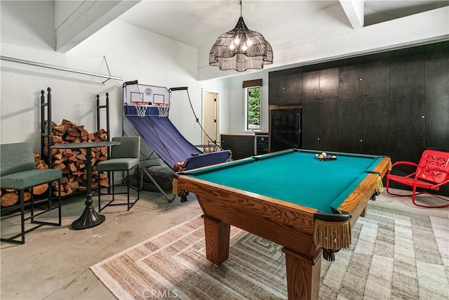 playroom with billiards