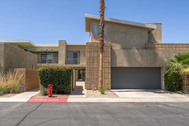 adobe home with a garage