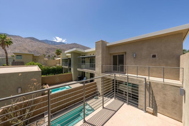 balcony with a mountain view