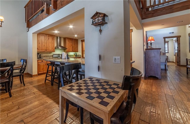 dining area featuring light hardwood / wood-style floors