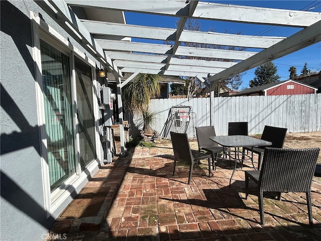 view of patio with a pergola