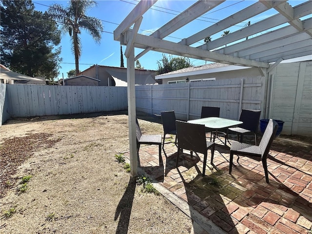 view of patio with a pergola