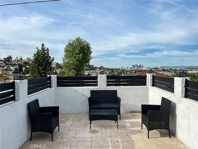 view of patio featuring an outdoor living space