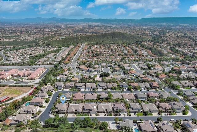 drone / aerial view with a mountain view