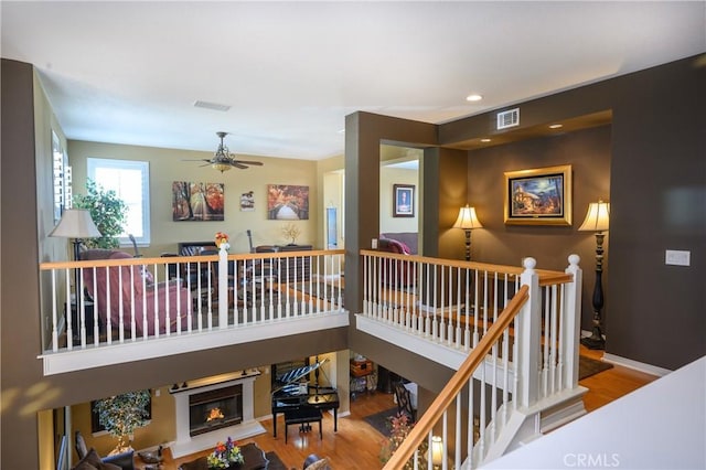 hall featuring hardwood / wood-style flooring