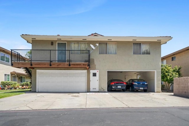 view of front of home with a garage