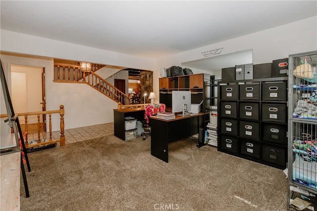 office area with carpet floors