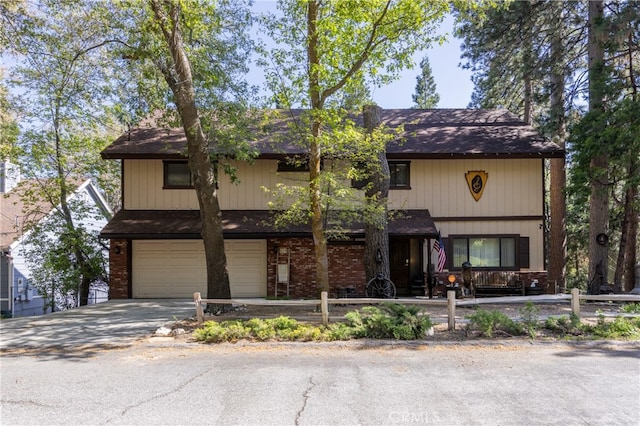 view of front property with a garage