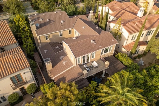 drone / aerial view with a residential view