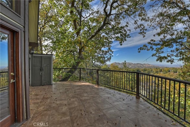 balcony with a mountain view