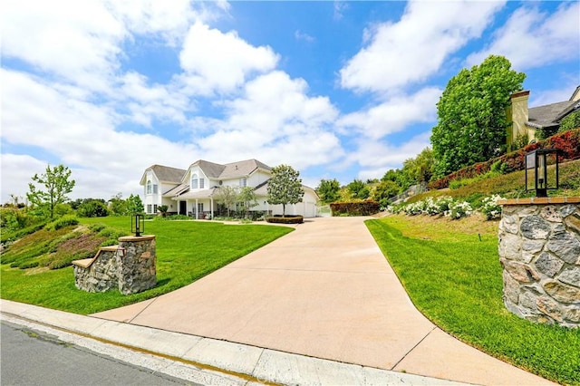 view of front of home with a front yard