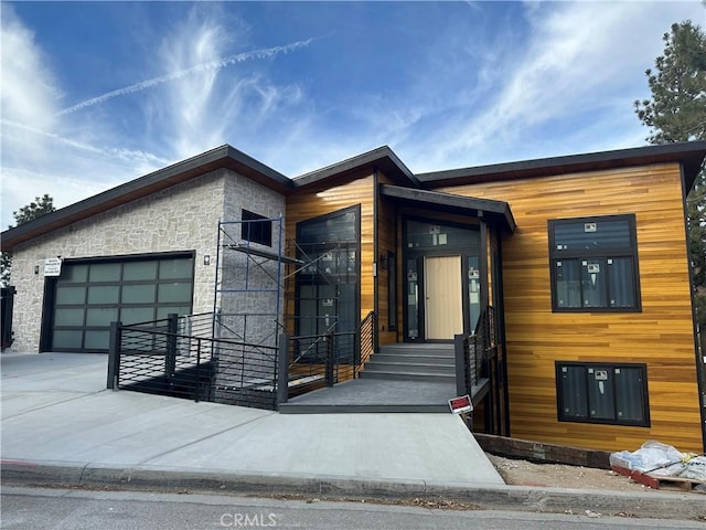 modern home with a garage