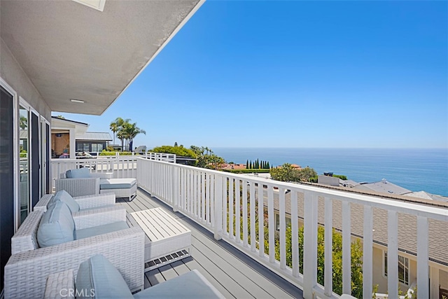 balcony with a water view