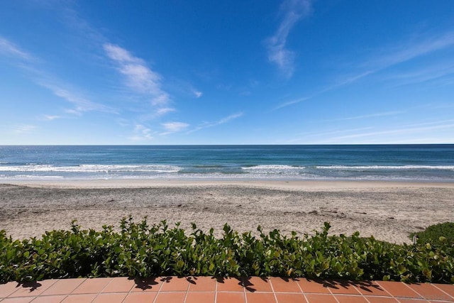 property view of water featuring a view of the beach