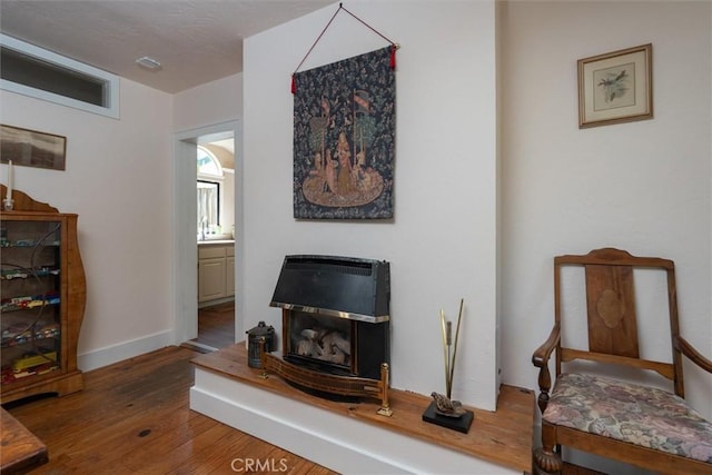 sitting room featuring hardwood / wood-style floors