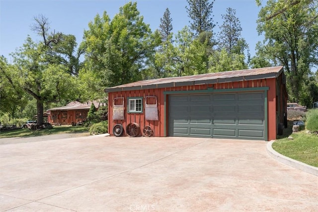 view of garage