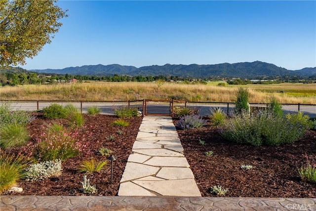 exterior space with a mountain view