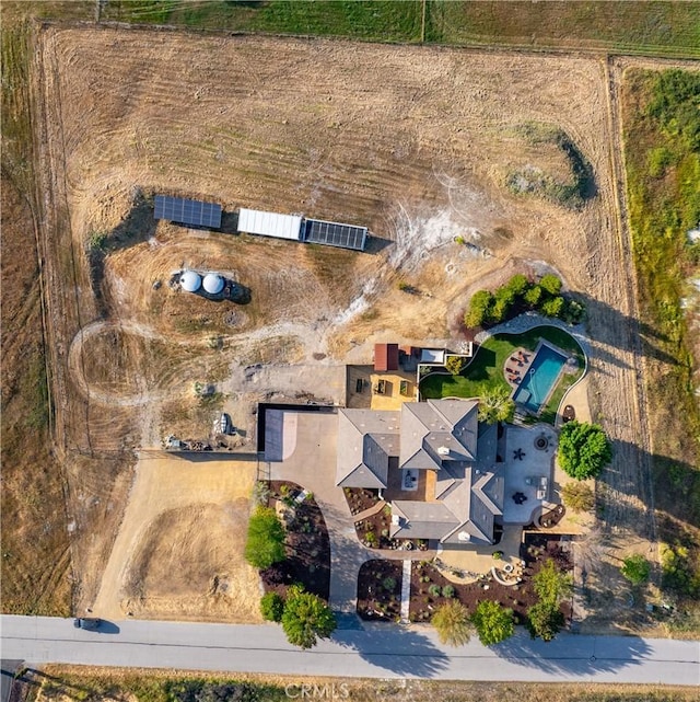 aerial view with a rural view